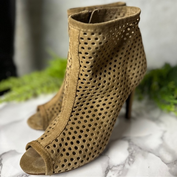 Pedro Garcia Sylvana Suede Peep Toe Boots - Picture 6 of 9